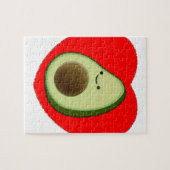 Niedlicher Avocado im Roten Herzen Puzzle (Horizontal)