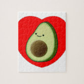 Niedlicher Avocado im Roten Herzen Puzzle (Vertikal)