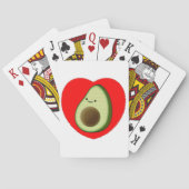 Niedlicher Avocado im Roten Herzen Spielkarten (Rückseite)