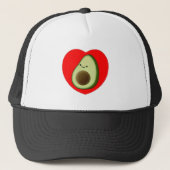 Niedlicher Avocado im Roten Herzen Truckerkappe (Vorderseite)