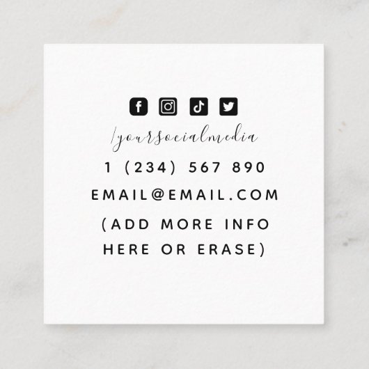 Niedlicher Avocado Kawaii Food Nutritionist Health Quadratische Visitenkarte (Rückseite)