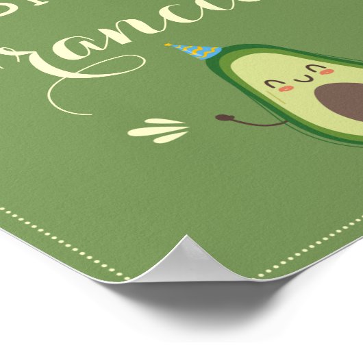 Niedlicher Avocado Personalize 1 Birthday Willkomm Poster (Ecke)