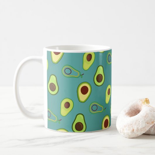 Niedlicher Avocado-Schnitt Sommer Grün Farbverlauf Kaffeetasse (Mit Donut)