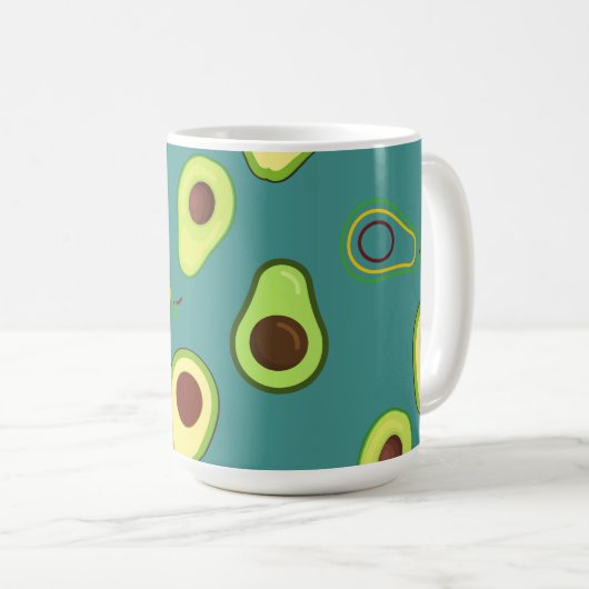 Niedlicher Avocado-Schnitt Sommer Grün Farbverlauf Kaffeetasse (VorderseiteRechts)
