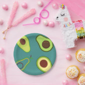 Niedlicher Avocado-Schnitt Sommer Grün Farbverlauf Pappteller (Party)