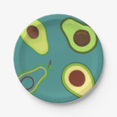 Niedlicher Avocado-Schnitt Sommer Grün Farbverlauf Pappteller (Vorderseite)