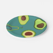 Niedlicher Avocado-Schnitt Sommer Grün Farbverlauf Pappteller (Schrägansicht)