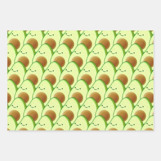 Niedlicher Avocado überall Zeichnend Geschenkpapier Set (Vorderseite)