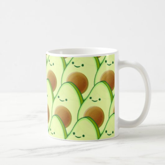 Niedlicher Avocado überall Zeichnend Kaffeetasse (Rechts)