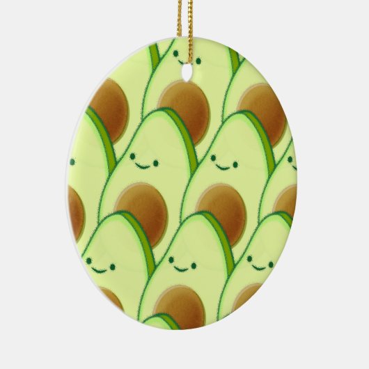 Niedlicher Avocado überall Zeichnend Keramik Ornament (Rechts)