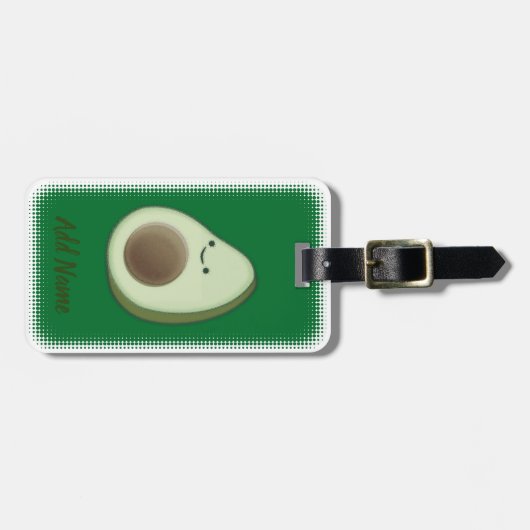 Niedlicher Avocado Zeichne Custom Green Gepäckanhänger (Vorderseite horizontal)