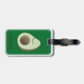 Niedlicher Avocado Zeichne Custom Green Gepäckanhänger (Rückseite horizontal)