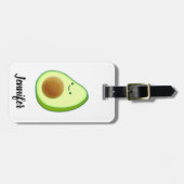 Niedlicher Avocado Zeichne Individuelle Name Gepäckanhänger (Vorderseite horizontal)