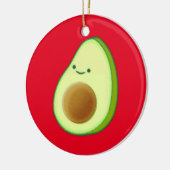 Niedlicher Avocado Zeichne Rot Keramik Ornament (Links)