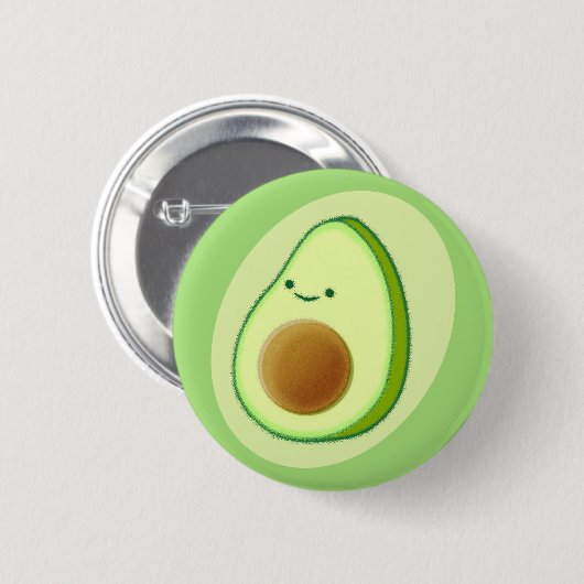 Niedlicher Avocado Zeichnend Button (Vorne & Hinten)