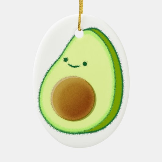 Niedlicher Avocado Zeichnend Keramikornament (Vorne)