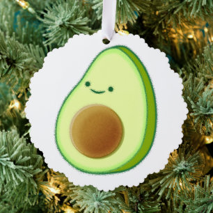 Niedlicher Avocado Zeichnend Ornament Karte