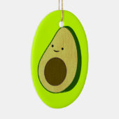Niedlicher Avocado Zeichnend Simulierte Stickerei Keramik Ornament (Rechts)