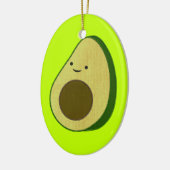 Niedlicher Avocado Zeichnend Simulierte Stickerei Keramik Ornament (Links)