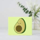 Niedlicher Avocado Zeichnend Simulierte Stickerei Postkarte (Stehend Vorderseite)