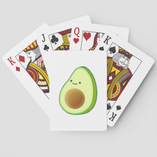 Niedlicher Avocado Zeichnend Spielkarten (Rückseite)