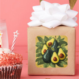 Niedlicher Avocados-Aufkleber Quadratischer Aufkleber