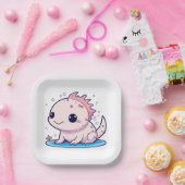 niedlicher axolotaler Philosoph Pappteller (Party)