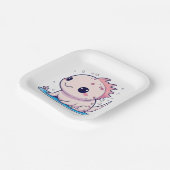 niedlicher axolotaler Philosoph Pappteller (Gewinkelt)