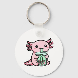 Niedlicher Axolotl & Bubble Tee Schlüsselanhänger