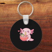 Niedlicher Axolotl Eating Ramen Kawaii Food Lover Schlüsselanhänger (Vorderseite)