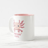 Niedlicher Axolotl Funny Pub Modernes Tierreich Zweifarbige Tasse (Vorderseite Links)