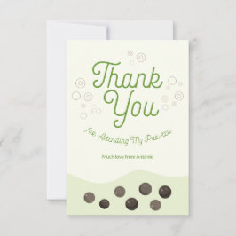 Niedlicher Axolotl Green Boba Tea Tee Tee Tee Kind Dankeskarte