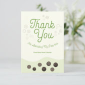 Niedlicher Axolotl Green Boba Tea Tee Tee Tee Kind Dankeskarte (Stehend Vorderseite)