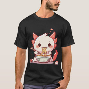 Niedlicher Axolotl isst Ramen T-Shirt