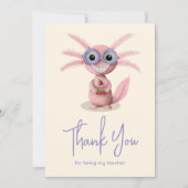 Niedlicher Axolotl-Lehrer Dankeskarte (Vorderseite)