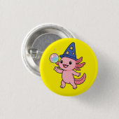 Niedlicher Axolotl Magician Button (Vorne & Hinten)