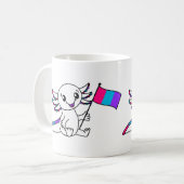 Niedlicher Axolotl mit Androgyne-Pride-Flag LGBTQ+ Kaffeetasse (Vorderseite Links)