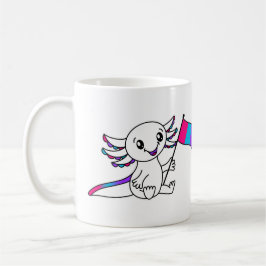 Niedlicher Axolotl mit Androgyne-Pride-Flag LGBTQ+ Kaffeetasse