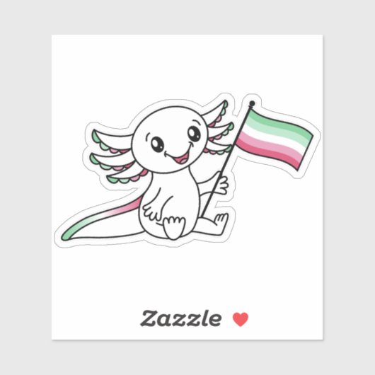 Niedlicher Axolotl mit LGBTQ+-Flag für den abrosex Aufkleber (Blatt)