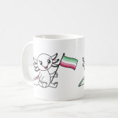 Niedlicher Axolotl mit LGBTQ+-Flag für den abrosex Kaffeetasse (Vorderseite Links)