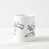 Niedlicher Axolotl mit LGBTQ+-Flag für den abrosex Kaffeetasse (Mittel)