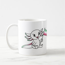 Niedlicher Axolotl mit LGBTQ+-Flag für den abrosex Kaffeetasse