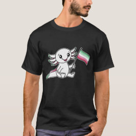 Niedlicher Axolotl mit LGBTQ+-Flag für den abrosex T-Shirt