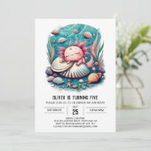 Niedlicher Axolotl Ocean Einladung zum Geburtstag (Stehend Vorderseite)