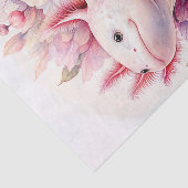 Niedlicher Axolotl Rosa Blumenstrauß Seidenpapier (Ausschnitt)