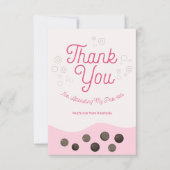 Niedlicher Axolotl Rosa Boba Tee Tee Tee Kinder Dankeskarte (Vorderseite)