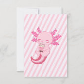Niedlicher Axolotl Rosa Boba Tee Tee Tee Kinder Dankeskarte (Rückseite)