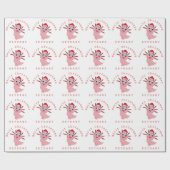 Niedlicher Axolotl Santa Pattern Name Frohe Weihna Geschenkpapier (Flach)