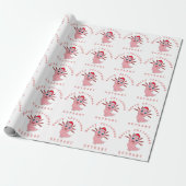 Niedlicher Axolotl Santa Pattern Name Frohe Weihna Geschenkpapier (Ungerollt)