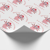 Niedlicher Axolotl Santa Pattern Name Frohe Weihna Geschenkpapier (Ecke)